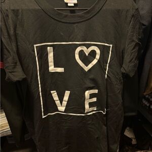 LuLaRoe Black T-Shirt with Love Graphic